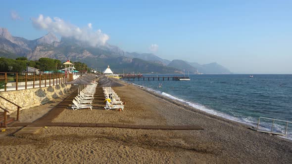 Beach and Mountain Coast in Antalya Kemer Turkey alt