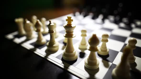 White pieces on a chess board