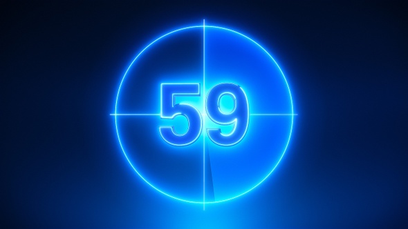 Neon Light 60 Seconds Countdown Leader