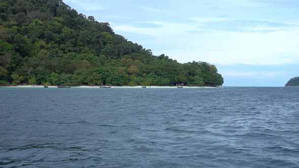 View From Boat on Deserted Islands in Thailand alt
