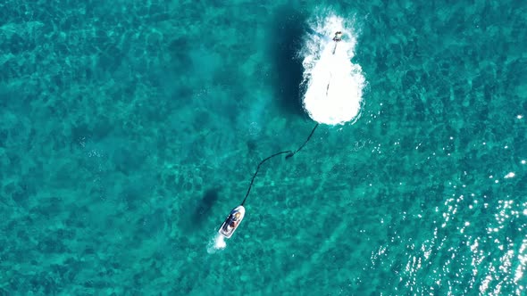 Fly Boarding and Sea Riding in a Sunny Summer Day, Zakynthos, Greece