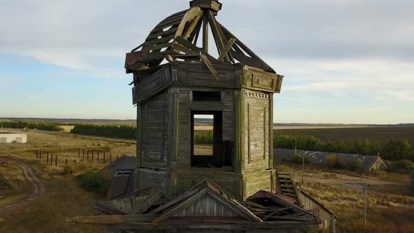 Wooden Church Ruins In A Village 2