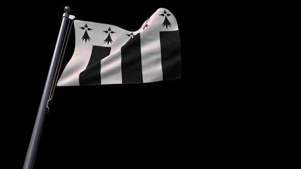 Flag Of Rennes City (France) With Alpha Channel 4K alt