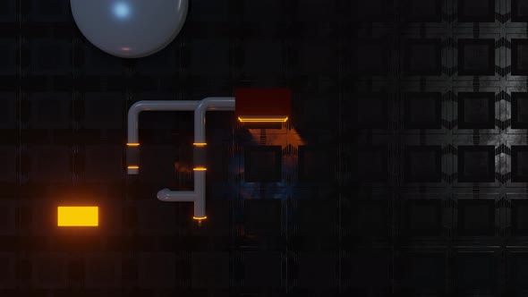 Growing pipes with network structure. Industrial engine room line alt