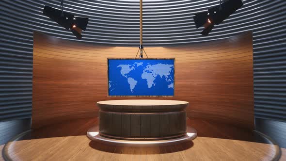 3D Virtual News Studio Background A5007 alt