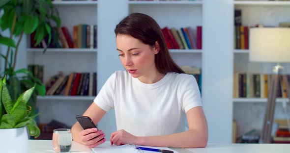 Talks Communicating During Video Call Indoors Home Apartment Background alt