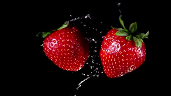 Delicious Strawberries Collide Each Other alt