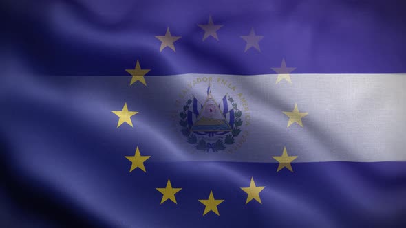EU El Salvador Flag Loop Background 4K