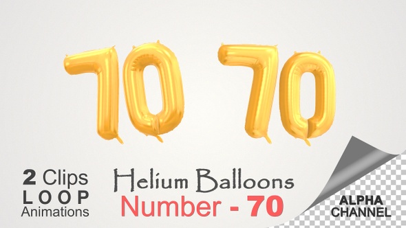 Celebration Helium Balloons With Number – 70