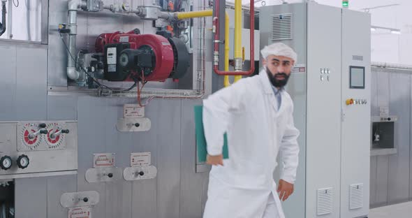 Engineer Man with a Beard in a White Special alt