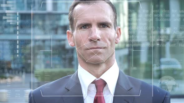 Face Recognition Access Denied to Businessman After Security Check alt