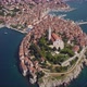 Peninsula With Rovinj Town And Church Of St. Euphemia. Aerial Panorama - VideoHive Item for Sale