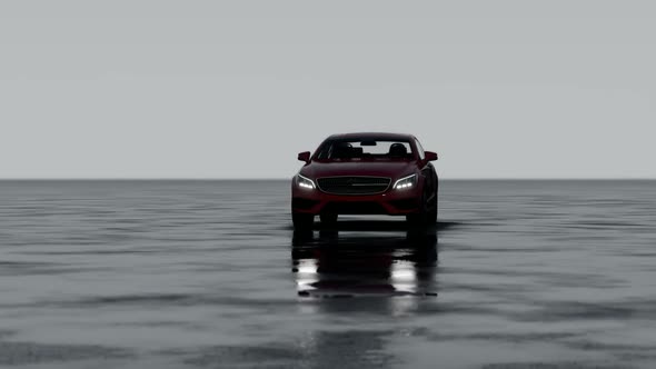 Luxury Car on Rainy Ground