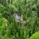 Nature Waterfall Mountain Green Forest Morning Magical Landscape Trees Aerial Top View - VideoHive Item for Sale