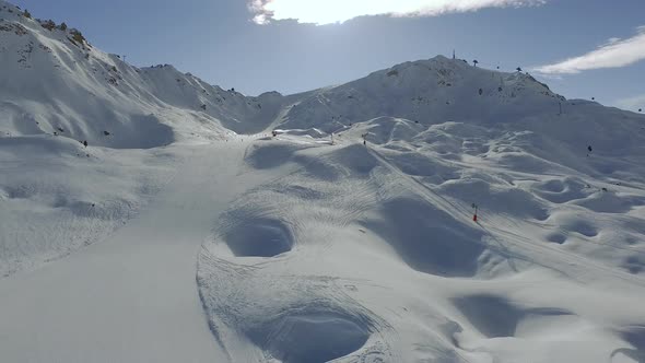 Aerial view of a ski resort   alt