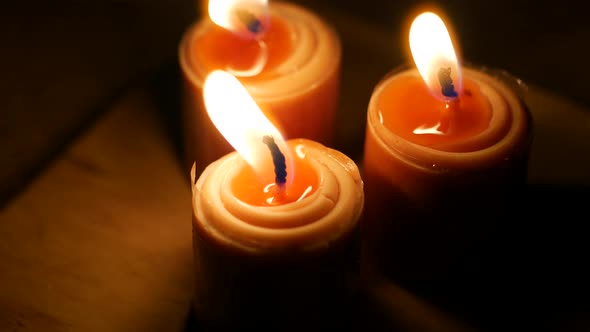 A closeup picture of a candle. 4K