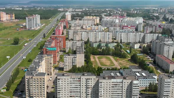 Aerial View of Novocheboksarsk City in Russia