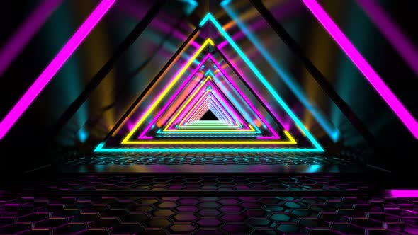 Neon Triangle Tunnel Loop