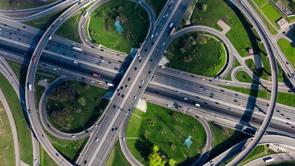 Freeway Intersection Traffic Trails in Moscow alt