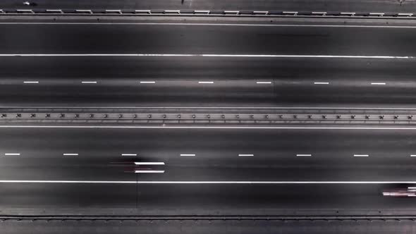 Aerial Top Down Time Lapse of City Traffic in the Night alt