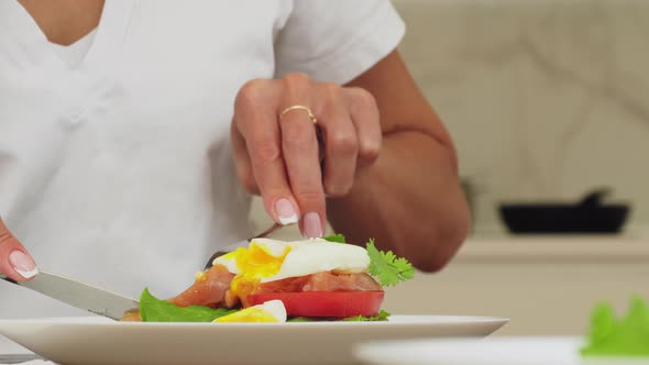 Girl Having Breakfast at Home