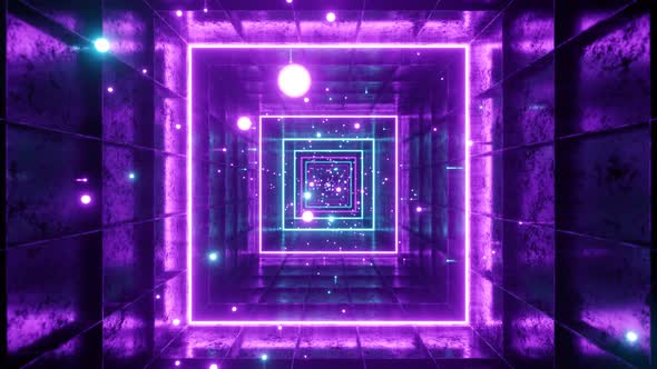 Seamless Loop Motion Graphic Of Flying Into Square Tunnel