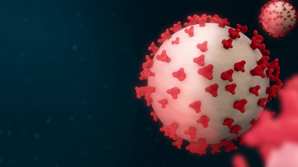 Coronavirus Background Light Blue and Red Color ( Covid-19 ) - Version 3