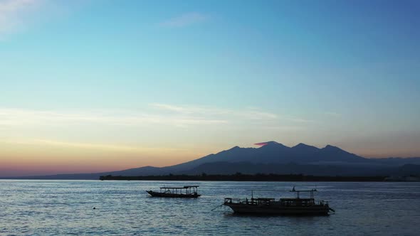 Aerial top view tourism of tropical coastline beach trip by clear ocean with white sand background o alt