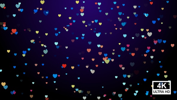 Colorful Hearts Falling 4K alt
