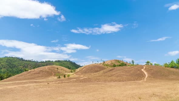 Golden Grass or Bald Hill mountain, scenic park in Ranong, Thailand - Time Lapse