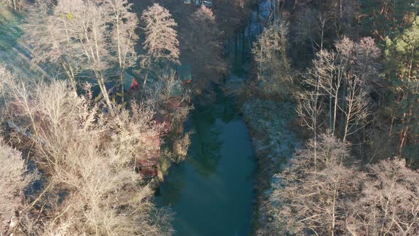 Lake in the autumn forest.