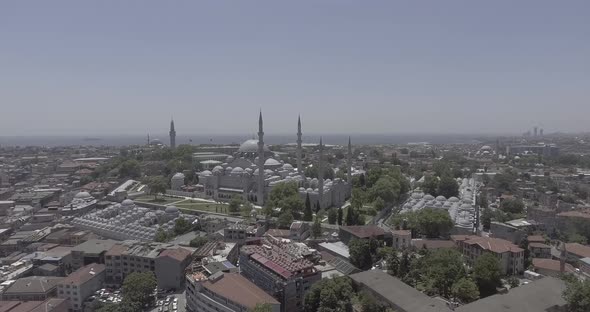 Aerial Suleymaniye mosque alt