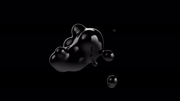 Fluid liquid blob, metaball morphing animation.  alt