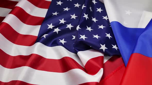 Usa Flag and Russia Flag