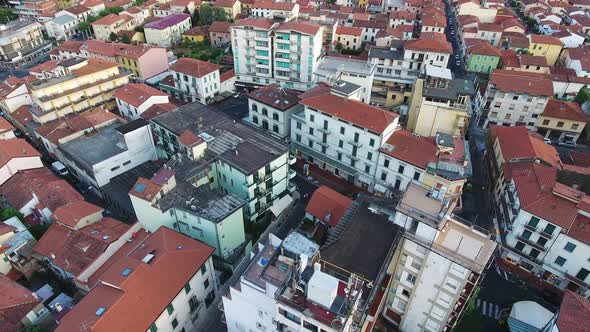 Aerial View of the Streets of a Small Italian Town