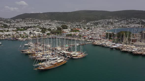 Top view of Mediterranean sea, Bodrum, Turkey alt