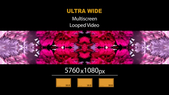 Ultra Wide HD Kaleidoscope Bouquet Flowers 01