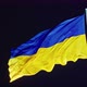 the Flag of Ukraine a Silk Flag Flies Against the Background of the Night Sky on a Large Flagpole - VideoHive Item for Sale