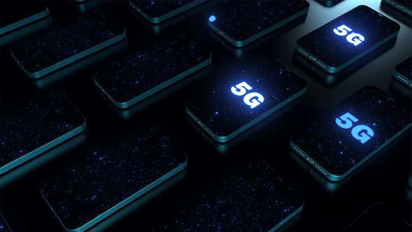 phones in large quantities on the envelope inscribed on the display 5g loop animation alt