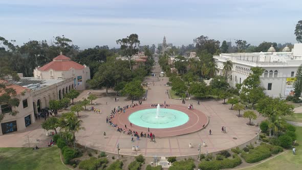 Aerial of Bea Evenson Fountain in Balboa Park alt