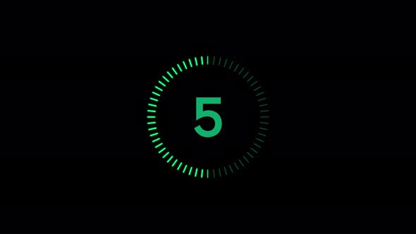 Ten to one modern green digital countdown timer