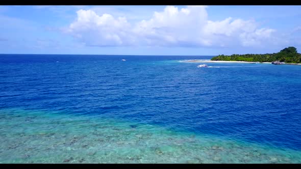 Aerial drone view nature of marine bay beach time by blue ocean and white sandy background of a dayo alt
