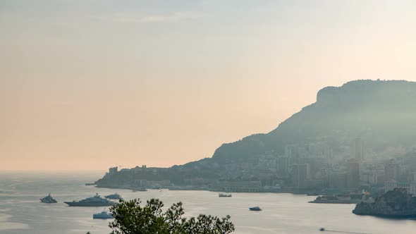 Cityscape Timelapse of Monte Carlo Monaco During Summer Sunset alt