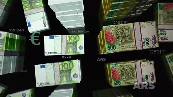 Euro and Argentina Peso money exchange loop alt
