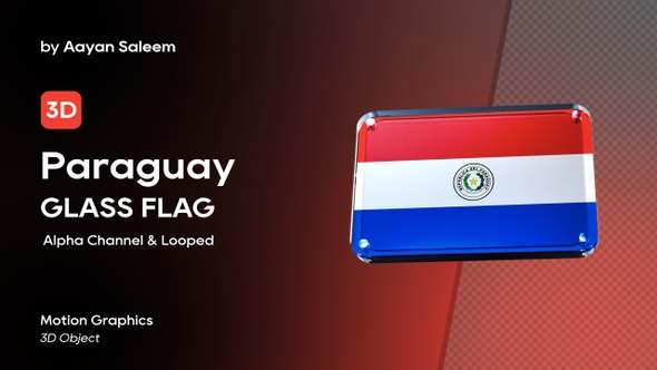 Paraguay Flag 3D Glass Badge