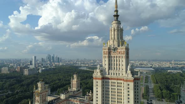 Aerial View of MSU and the Park in Moscow