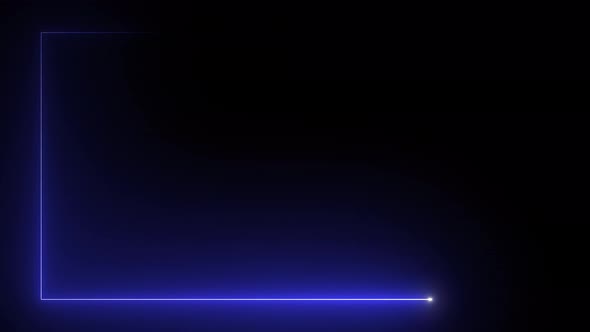 Blue neon effect rectangle frame line seamless looping video