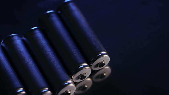 Batteries on a dark background