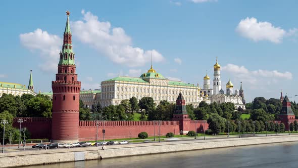 View of Moscow Kremlin from the Big Stone Bridge.