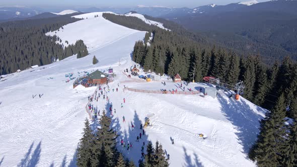 Aerial View of Ukraine Ski Resort alt